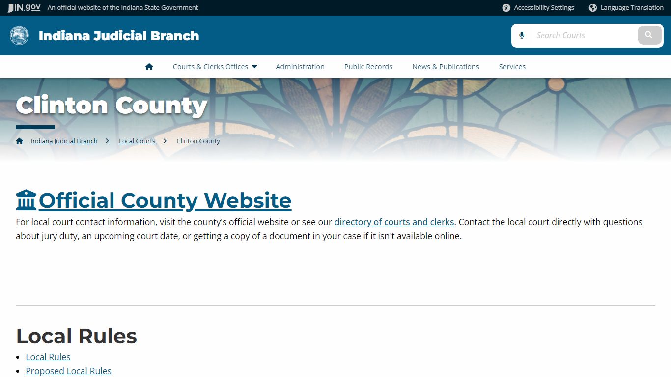 Indiana Judicial Branch: Clinton County - IN.gov